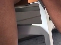 Chocolate Upskirt at a Cafe today