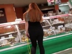 Pretty redhead girl with nice ass