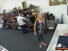 Blonde hottie sells car and gets nailed by pawnshop owner