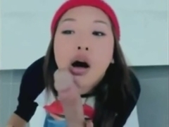 Japanese babe kaede gives pov blowjob with facial