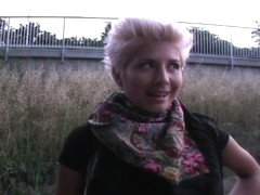 PublicAgent: Blonde lesbian takes cock for money