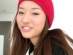 Alina Li moans just by thinking of a huge cock that is fucking her from behind