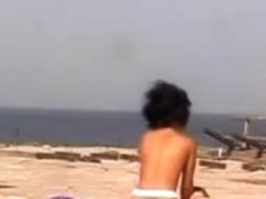 Naked Beach - Legal Age Teenager snatch with CIM Facial - self filmed