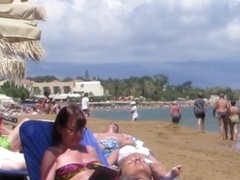 Babe caught topless in Agia Marina, Creta.