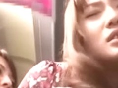 Lesbos grope cutie in bus (three)