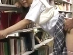 Shy Schoolgirl groped and used in a library
