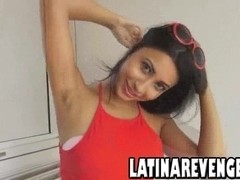 Latina with small tits gets fucked by a big cock