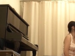Japanese home teacher fucks music student