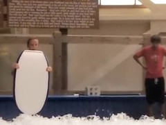 Sexy flowrider is demonstrating her downblouse in aqua park
