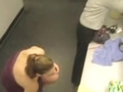 One girl flashing her boobs in the changing room