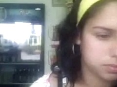 Cute little Latina teen tempts with her tits on camchat