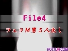 Misaki Inaba has mouth full of cum from dicks