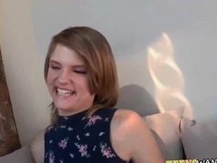 Cute teen Scarlett Fever enjoys getting fucked by huge cock