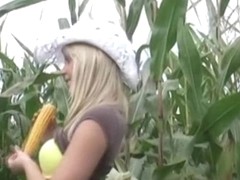 Fit Blond Honey Drilled in a Corn Field