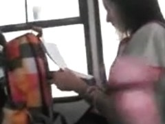 WTF! check dat mate Spanking da monkey on da bus near a gurl