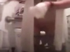 Spy toilet voyeur with chick drying out nub after pissing
