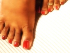 Darla TV - Ebony Feet, Perfect Red Toenails