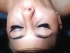 Facefuck upside down cum in throat for hotty