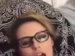 blonde nerd takes dick in her pussy