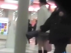 Hot Asian got skirt sharked on the escalators in the mall
