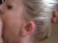 blond sweety with braces sucks him off quickly