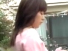 Cute Japanese girl in a smutty sharking video in public