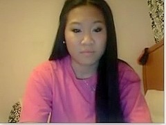 Asian slut masturbates on webcam