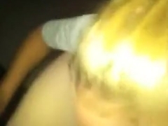 Ponytailed blonde sucks him hard, gets doggystyle fucked and moans 'fuck yeah' !!!