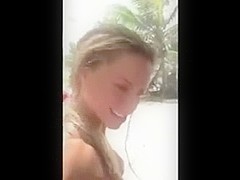 Stunning Blonde GF Sucks Cock at the Beach