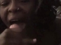 Sexually Excited swarthy GF sucks white dick in POV