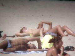 Huge tits on a skinny girl in this beach cam compilation