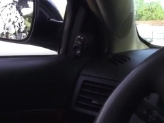 Cute teenage hitchhiker drilled by the car