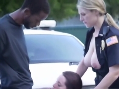 Interracial cops outdoor suck bbc fuck threesome
