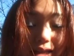Shy Japanese Coed exhibs and fucked outdoor