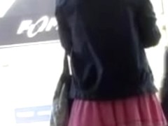 Japanese bimbos get their panties exposed in public