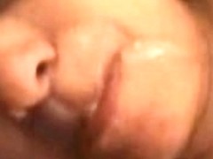 Amateur free porn shows my chubby wife swallowing my cum