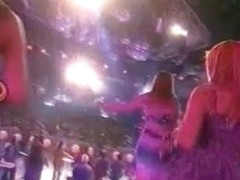 Music performance with five hot girls showing their up skirts assets
