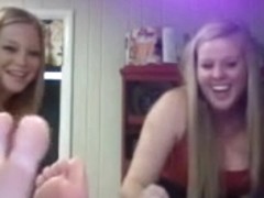 Two blonde girls recorded themselves on camera fooling around