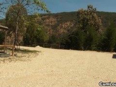 Rikki Six riding a large dong in this XXX Western Parody
