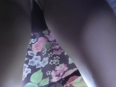 Sexy panties and panty pad in the real upskirts