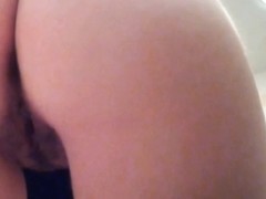 Blonde shows booty upskirt and gets spied pissing on toilet