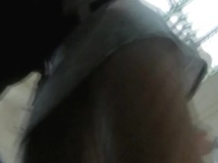 Pantyhose upskirt clip shot by a horny voyeur