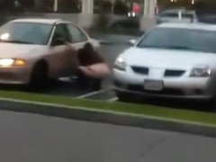 Security cam shoots amateur pissing between two cars