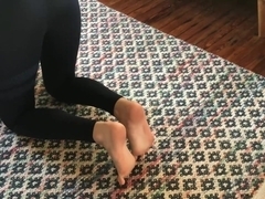 Perfect Teen Feet Scrunching Doing Yoga