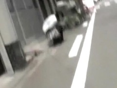 Valiant petite oriental slut walking in the public during fast sharking attack