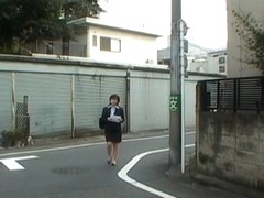 Yukino in uniform gives blowjob to mailman and gets cum