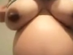Busty Pregnant wife on cam