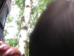 Skinny teenager with small tits assfucked in the forest