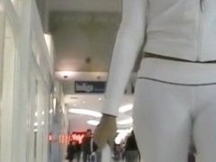 Asian chicks with perfect bodies walking at the mall