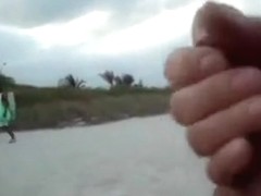 Fapping to fascinated black women at the beach of Miami